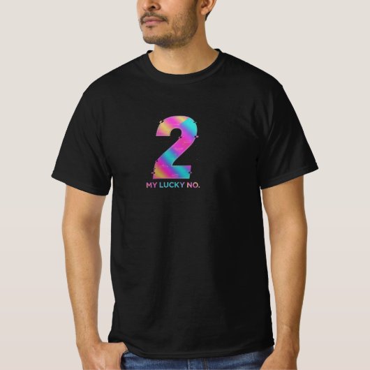 T-shirt noir Numéro Chanceux (Devant)