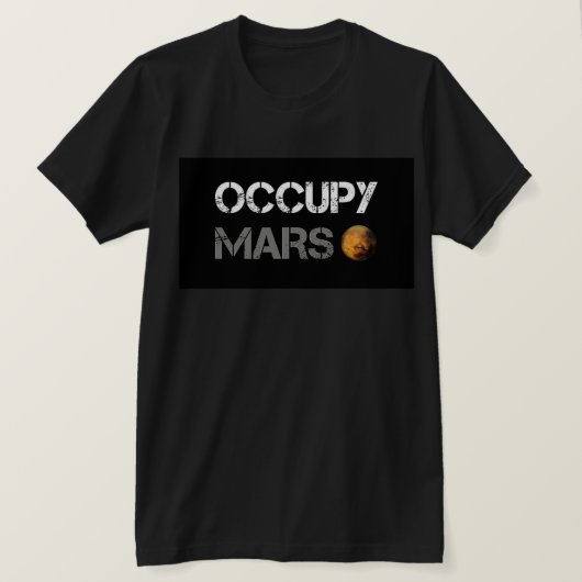 T-shirt noir Occupy Mars (Design devant)