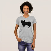 T-shirt Noir (Ou Autre Couleur) Papillon Chien Silhouette (Devant entier)
