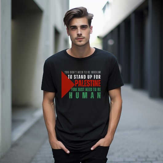 T-shirt noir PALESTINE GRATUIT pour homme