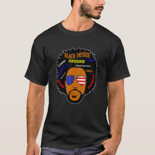 T-shirt Noir Père Définition Awesome Fort Honest Prou