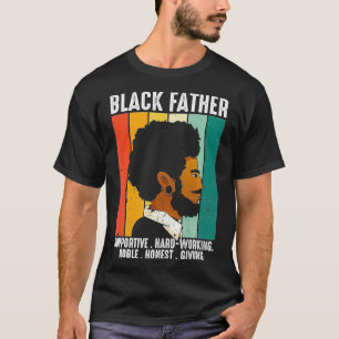 T-shirt Noir Père Roi Valeurs Afro Américain Papa Noir H