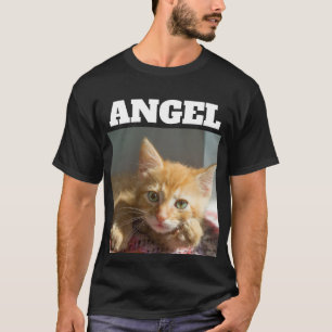 T-SHIRT NOIR PERSONNALISÉ PHOTO DE CHAT PERSONNALI