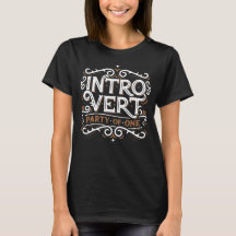 T-shirt noir pour femme Introvert (Parti d'un)