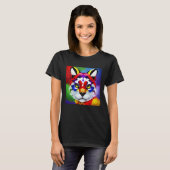 T-shirt noir pour femmes Alexander's Cat (Devant entier)