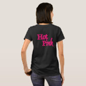 T-shirt noir pour femmes rose chaud dos (Dos entier)