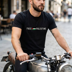 T-shirt noir pour homme 'LIBÉREZ LA PALESTINE'