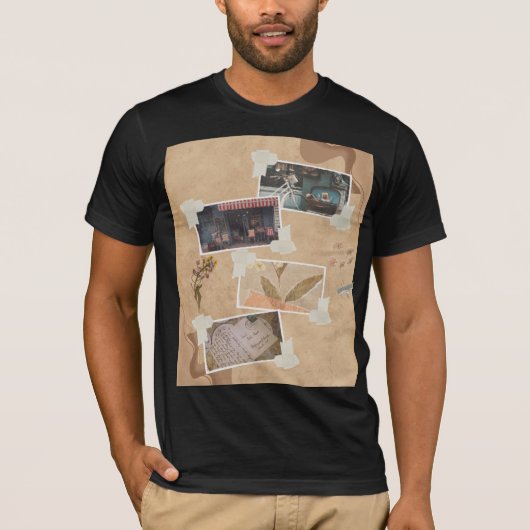 T-shirt noir pour hommes (Devant)