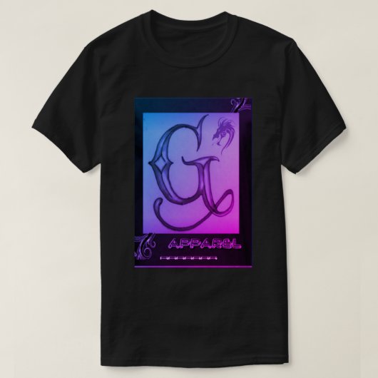 T-shirt noir, pourpre, et rose de G/Apparel (Design devant)