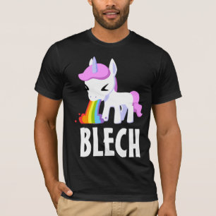 T-shirt noir RAINBOW VOMIT UNICORN FUNNY