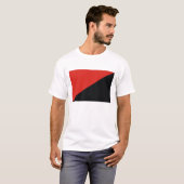 T-shirt noir rouge de drapeau d'anarchie (Devant entier)