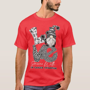 T-shirt Noir Ruban Gnome Aime Quelqu'Un Avec Cancer De La