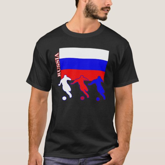 T-shirt noir Russie Football (Devant)