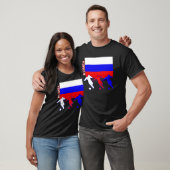 T-shirt noir Russie Football (Unisexe)