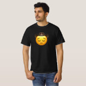 T-shirt noir Sad Cowboy Emoji (Devant entier)