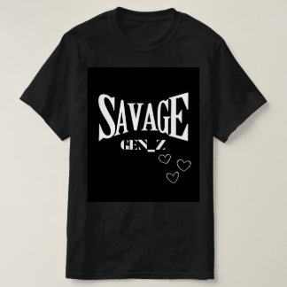 T-shirt noir sauvage pour gen-z manches courtes