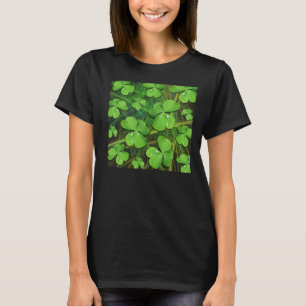 T-shirt noir Shamrock verte St Patrick's Femmes