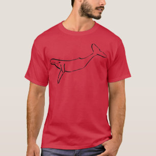 T-shirt Noir simple sur baleine blanche 15