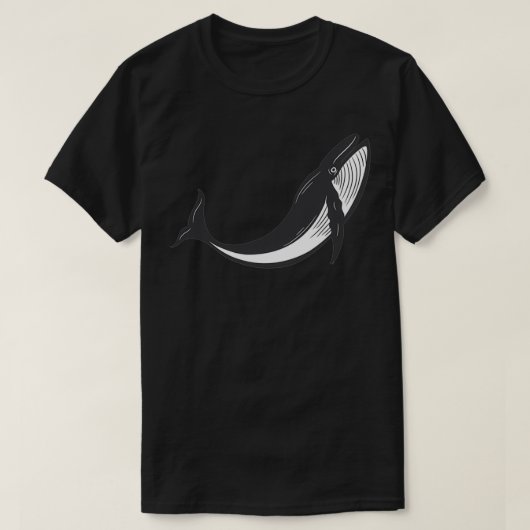 T-shirt Noir simple sur baleine blanche 23 (Design devant)