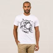 T-shirt noir solide bas (Devant entier)
