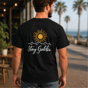 T-shirt noir "Stay Golden" – Tendance et inspirant