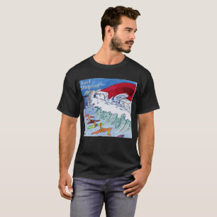 T-shirt noir Surf Magnet pour hommes