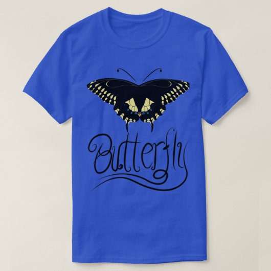 T-shirt Noir Swallowtail Butterfly Design (Design devant)