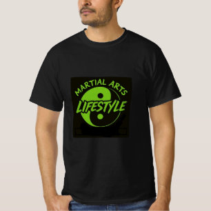 T-SHIRT NOIR T AVEC NEON GREEN LETTRE MARTIAL