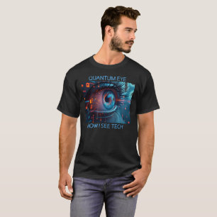 T-shirt noir tech Quantum Eye pour hommes