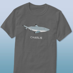 T-shirt Noir Tipped Reef Shark Nom personnalisé
