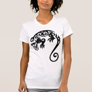 T-SHIRT NOIR TRIBAL DE LÉZARD