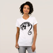T-SHIRT NOIR TRIBAL DE LÉZARD (Devant entier)