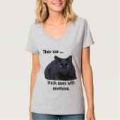 T-shirt - Noir va avec tout chat (Devant)