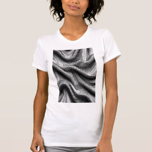 T-shirt Noir Wave - 3D Micro Mosaic Vertical Tee