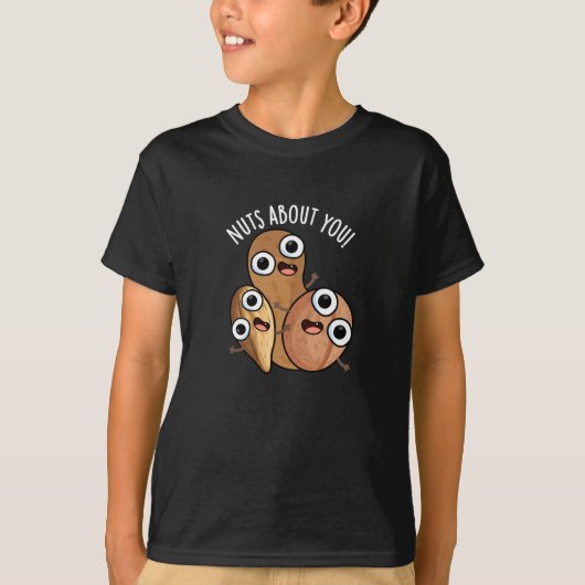 T-shirt Noix À Propos De Vous Drôle Nut Puns Dark BG (Devant)