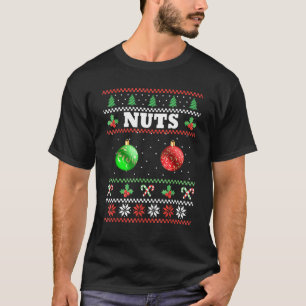 T-shirt Noix de la poitrine Noël moche jumelé Couple Chest