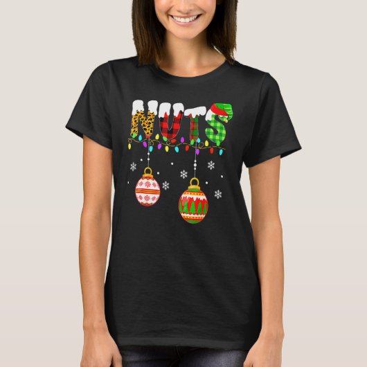 T-shirt Noix de poitrine Couples Noisettes de Noël Match a (Devant)
