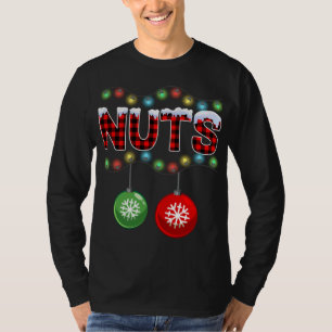 T-shirt Noix de poitrine Lumières de Noël Couple assorti C