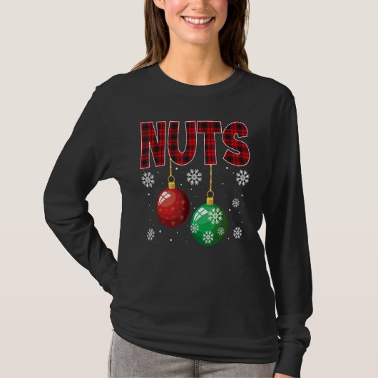 T-shirt Noix de poitrine marquant les châtaignes drôle Cou (Devant)