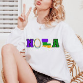 T-shirt NOLA Louisiana Mardi Gras violet, vert et or