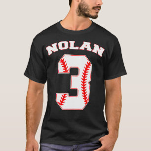 T-shirt Nolan Baseball Nom Trois ans 3e anniversaire Numér