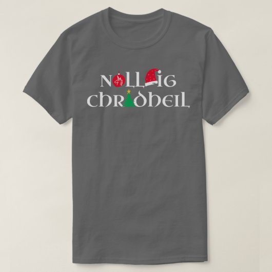 T-shirt Nollaig Chridheil Unicorn Joyeux Noël Celtique f (Design devant)