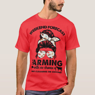 T-shirt NoLp Weekend Prévision Agriculture Messy Bun Femme