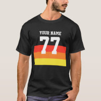 Nom 77 Sports Jersey Numéro Noir Jaune Rouge T-Sh
