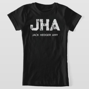 T-Shirt NOM À TROIS LETTRES MINIMALISTE BLANC MONOGRAMME N