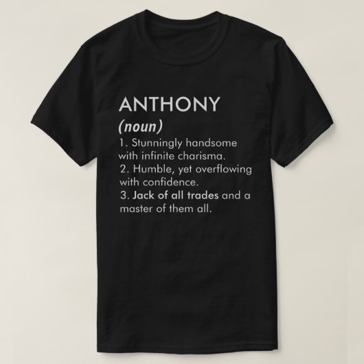 T-shirt Nom Anthony, Nom éditable, Nom personnalisé (Design devant)