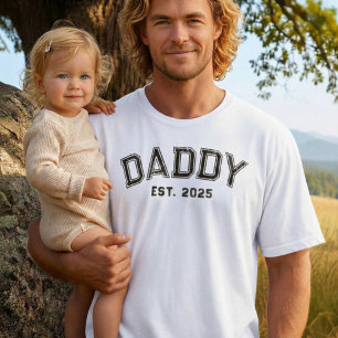 T-shirt Nom Audacieux Année Papa Fondée Noir Résistant