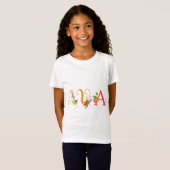 T-Shirt Nom AVA Art Avec Fleurs Brodées (Devant entier)