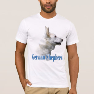 T-shirt Nom blanc de berger allemand
