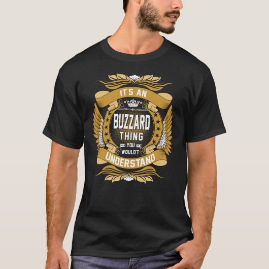 T-shirt Nom BUZZARD, nom de famille BUZZARD, crête (Devant)